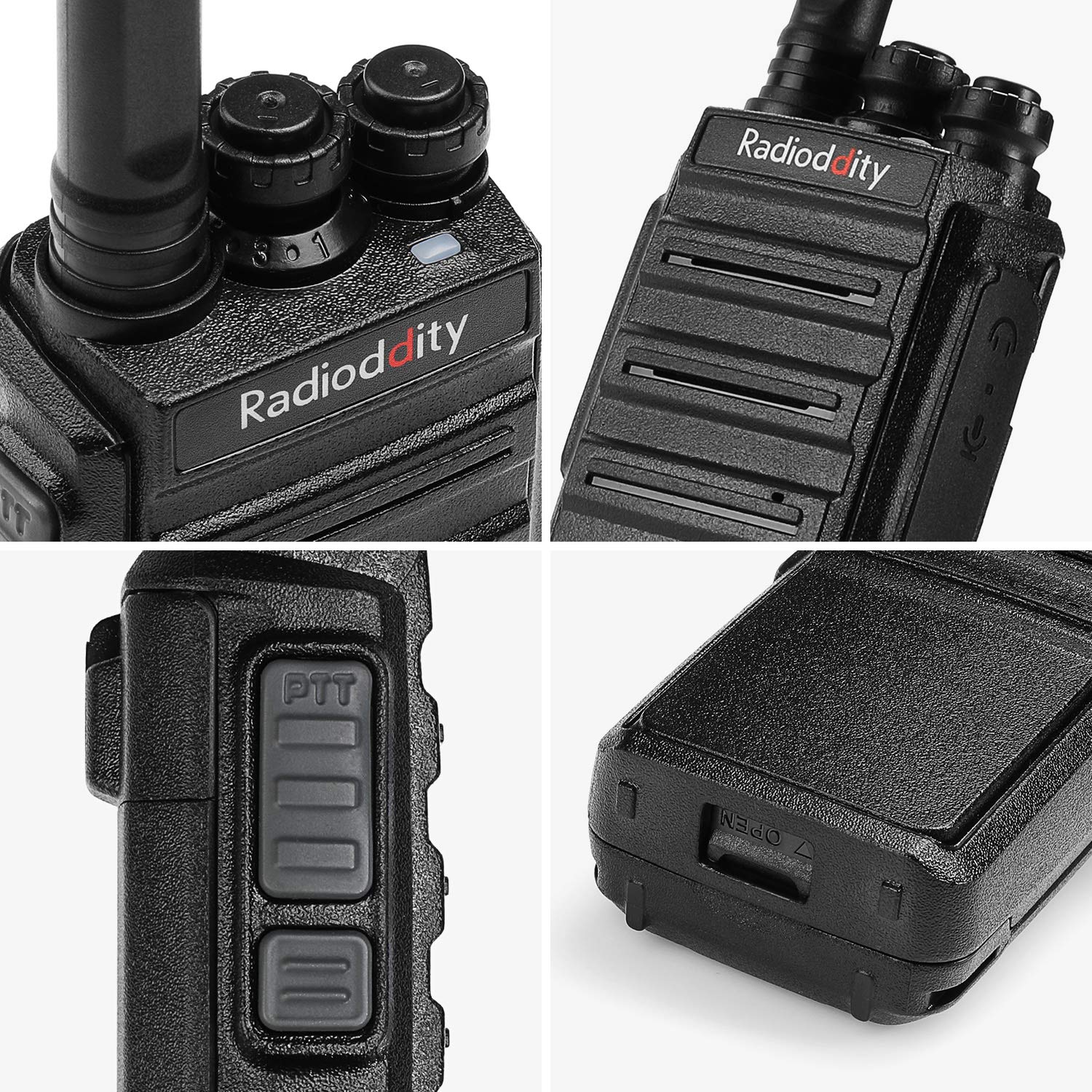4 Pack Radioddity GA-2S Long Range Walkie Talkies for Adults UHF Two Way Radio Rechargeable with Micro USB Charging + USB Desktop Charger + Air Acoustic Earpiece with Mic, for School Retail Business - Image 8