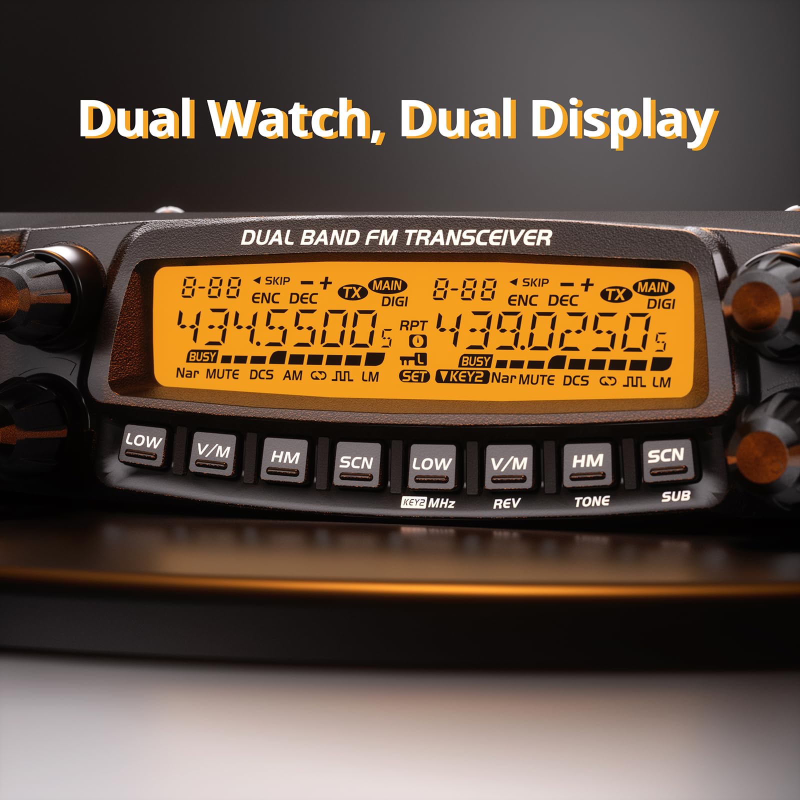 Radioddity DB50 Dual Band Mobile Radio Transceiver, UHF VHF 50W High Power Amateur Ham Radio, Multi-Band Receiver with Detachable Front Panel, Programming Cable, CTCSS/DCS, Chirp Programmable - Image 4